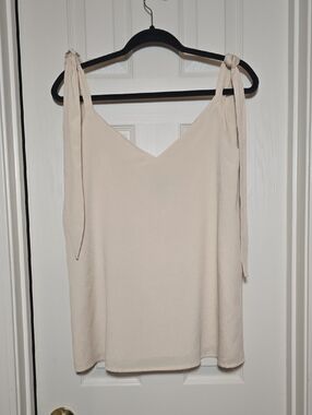 Judith March Cream Tie-Shoulder V-Neck Camisole